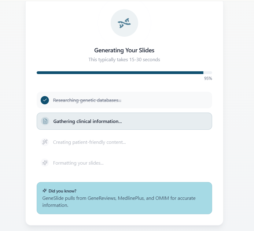 Generating your slides progress view